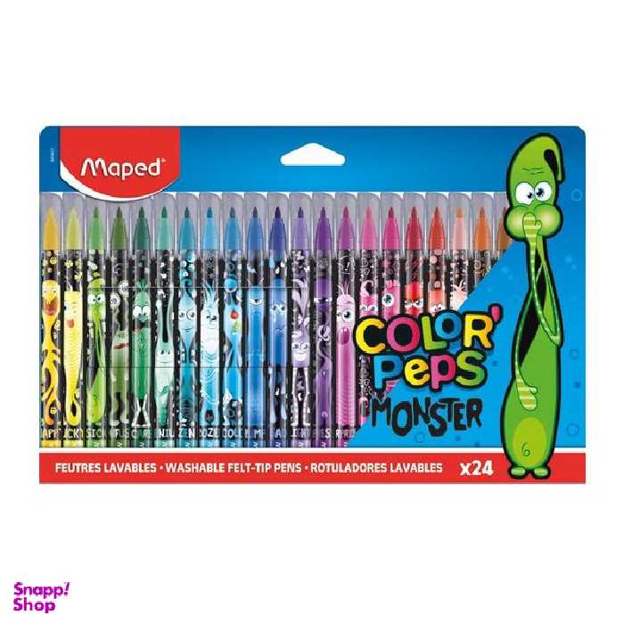 ماژیک رنگ آمیزی 24 رنگ مپد مدل monster کد 146667