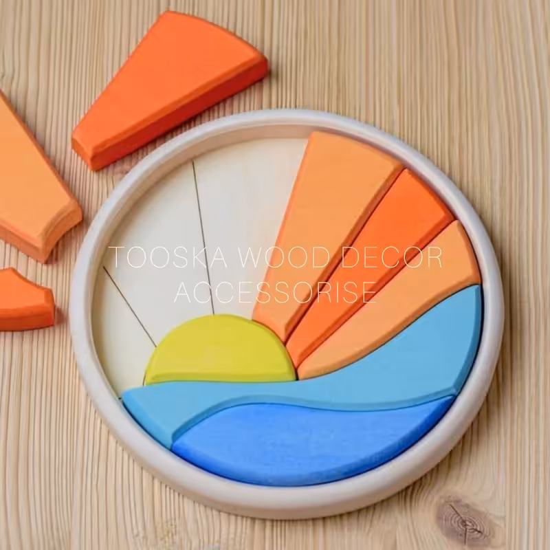 استند و پازل زیبای چوبی غروب خورشید