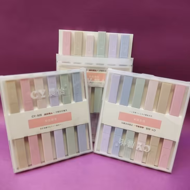 هایلایتر،هایلایترقلمی،طیف رنگ پاستلی،یک بسته 6عددی درجعبه 