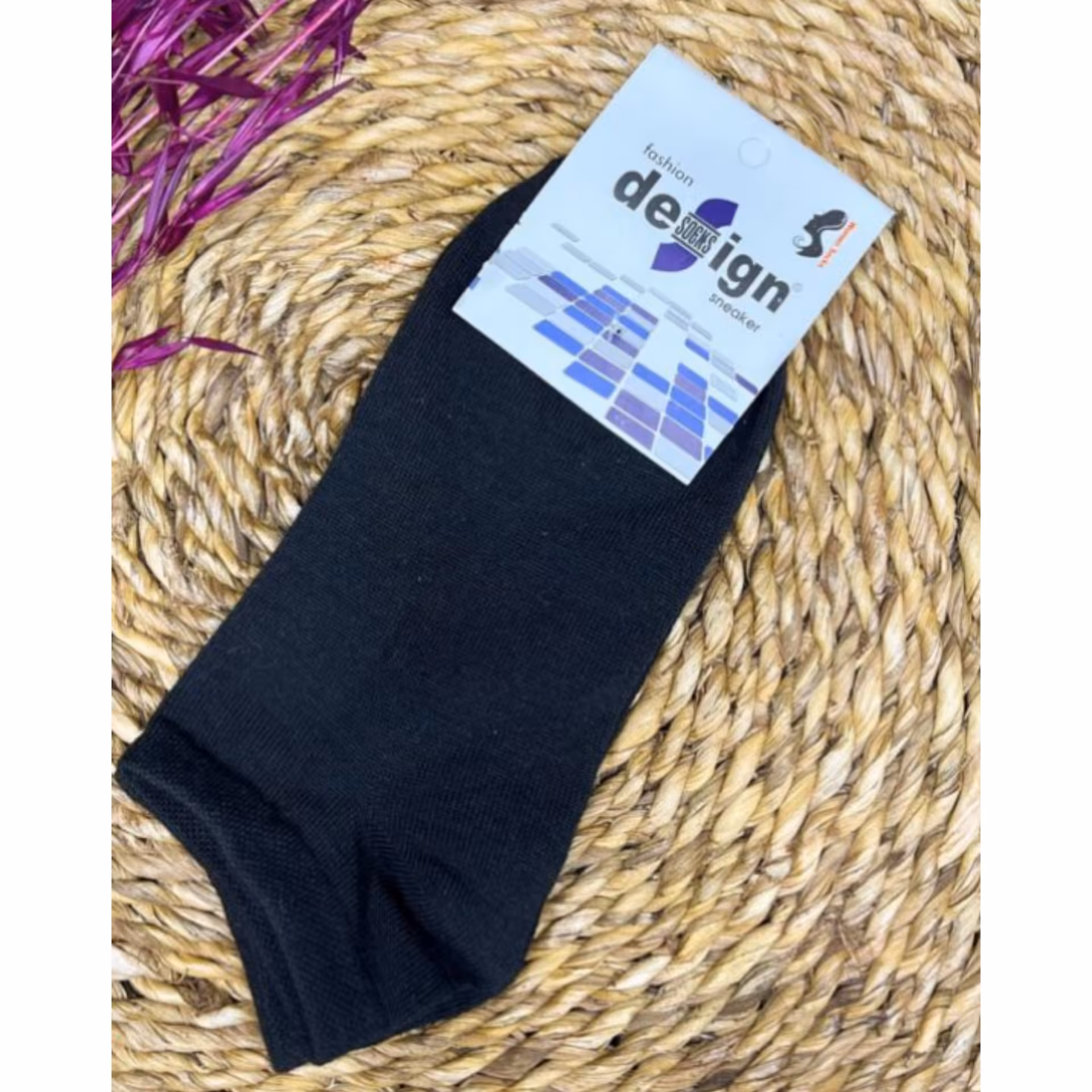 جوراب ساده بافت مشکی 