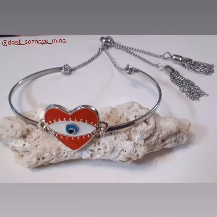 دستبند کشویی پلاک ترک قلب