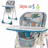 صندلی غذا چیکو رنگ ابی جدید تشک دوبل Chicco Polly 2 EN1