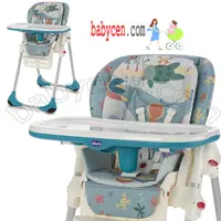 صندلی غذا چیکو رنگ ابی جدید تشک دوبل Chicco Polly 2 EN1