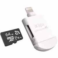 آدام المنتس کارت خوان لایتنینگ مدل iKlips miReader 4K با ظرفیت 64 گیگابایت - سفید - Hiapple.ir