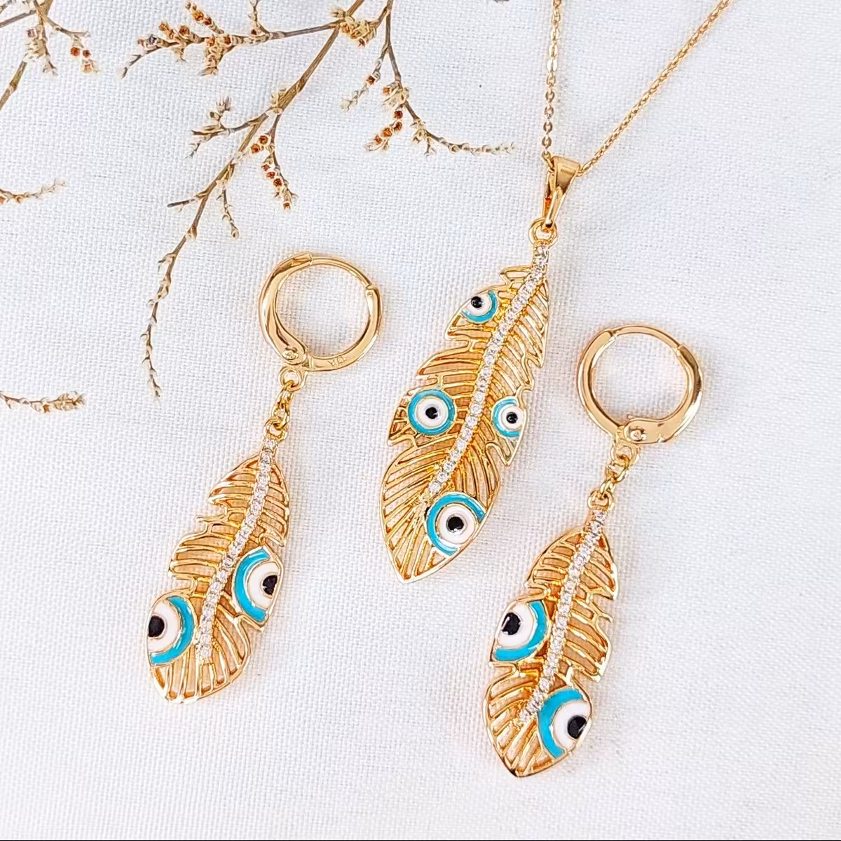 نیمست پر با چشم زخم برند ژوپینگ  بدون زنجیر  کد 11905