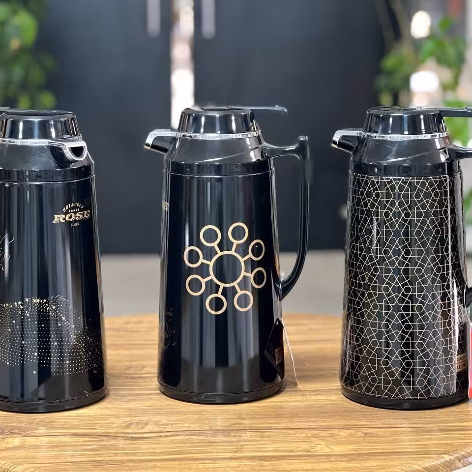 فلاکس چای 1.6 لیتر بدنه استیل داخل شیشه طرح دار مارک رز