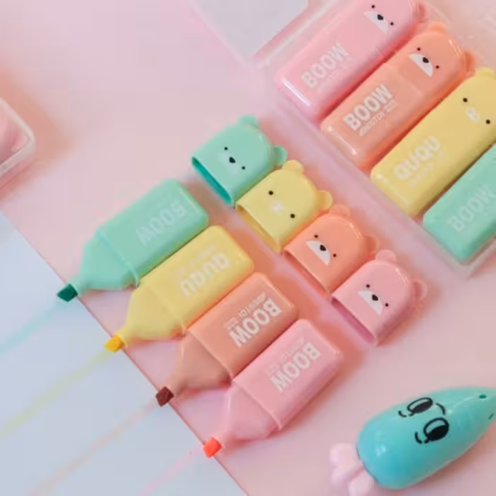 ماژیک مینی هایلایتر تدی تک رنگ پاستلی(دونه ای)