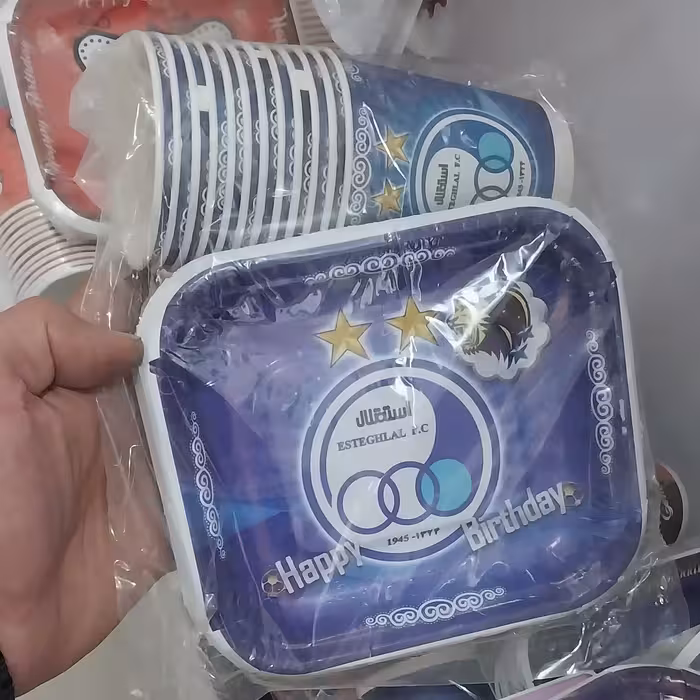 بشقاب و لیوان 12 تایی تم تولد  استقلال