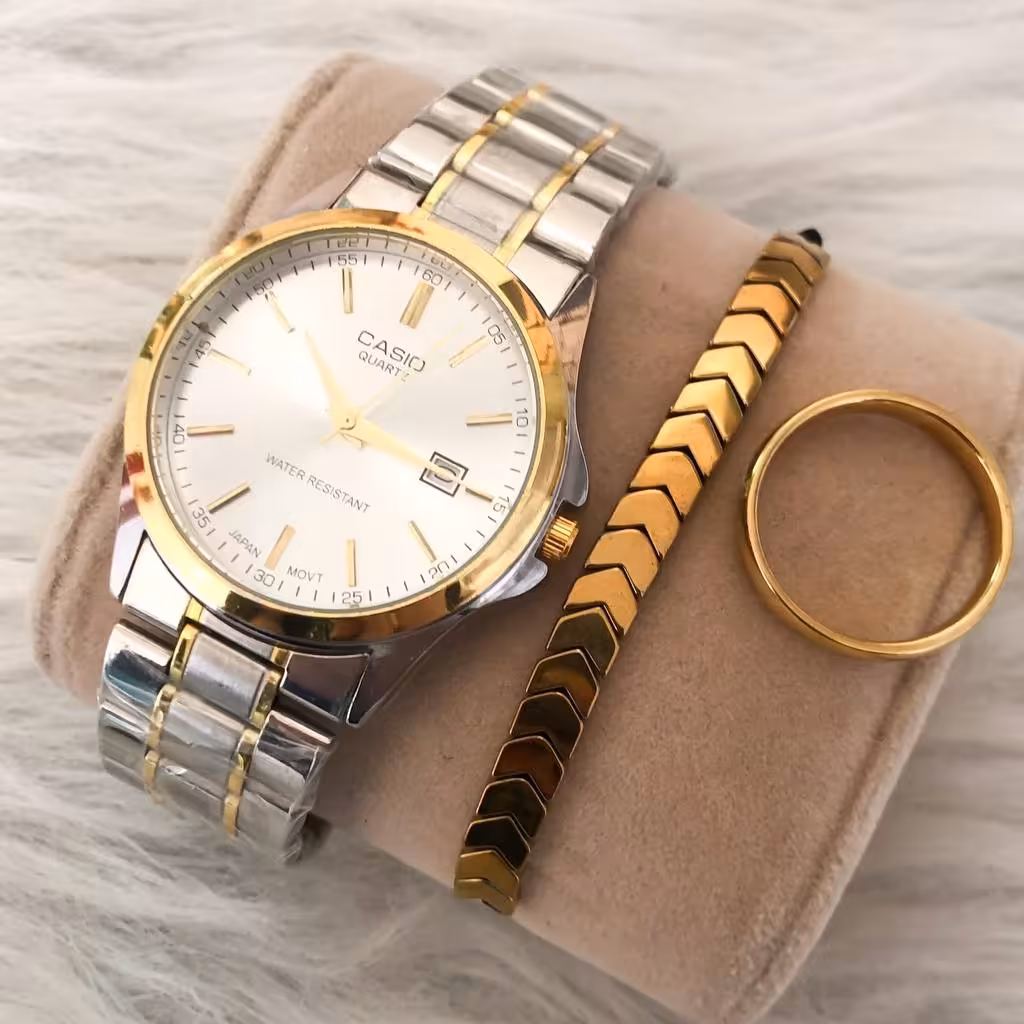 ست ساعت  کاسیو همراه با حلقه ودستبند