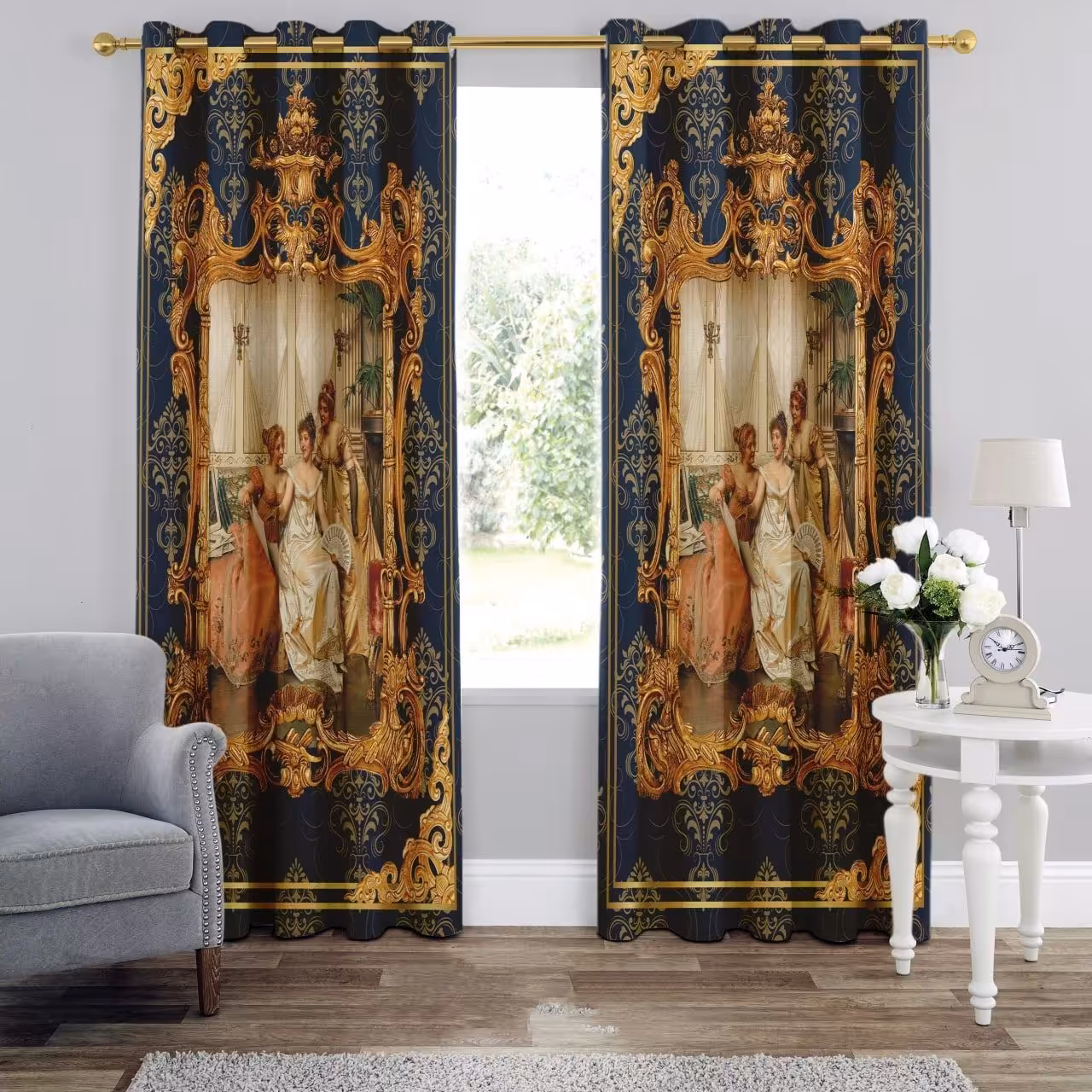 پرده چاپی  پانچ  طرح   اروپایی   کد 4021