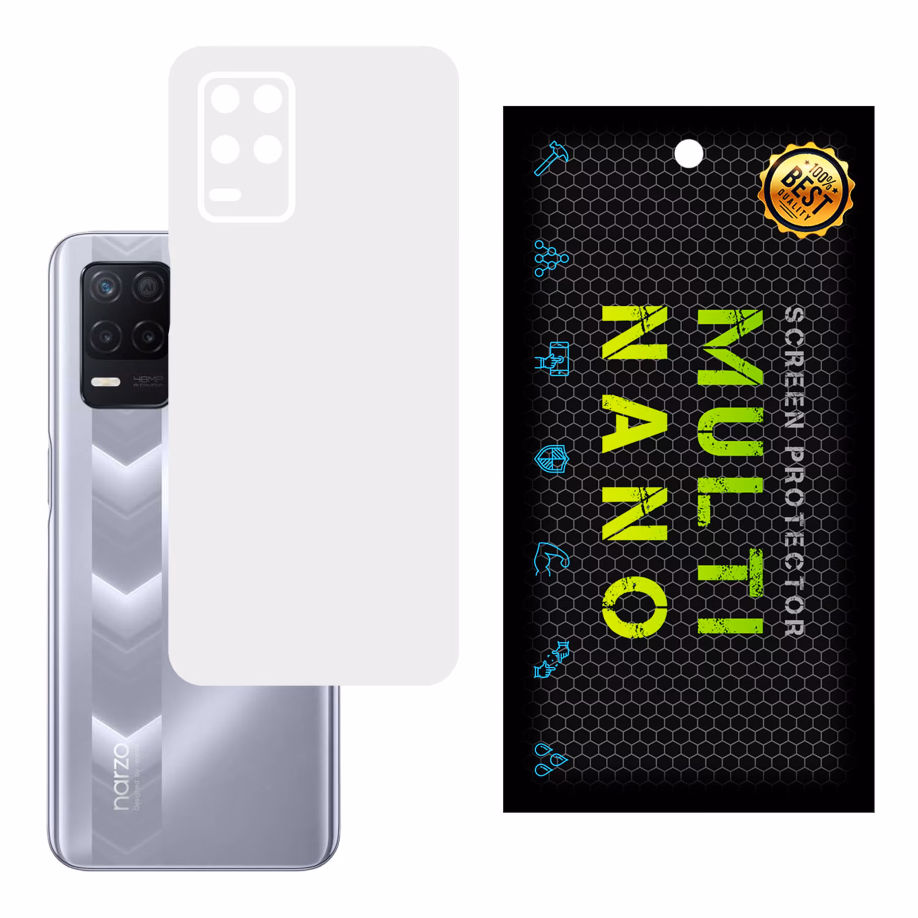 برچسب پوششی MultiNano مدل X-F1M- White برای پشت موبایل ر یلمی  Narzo 30 5G