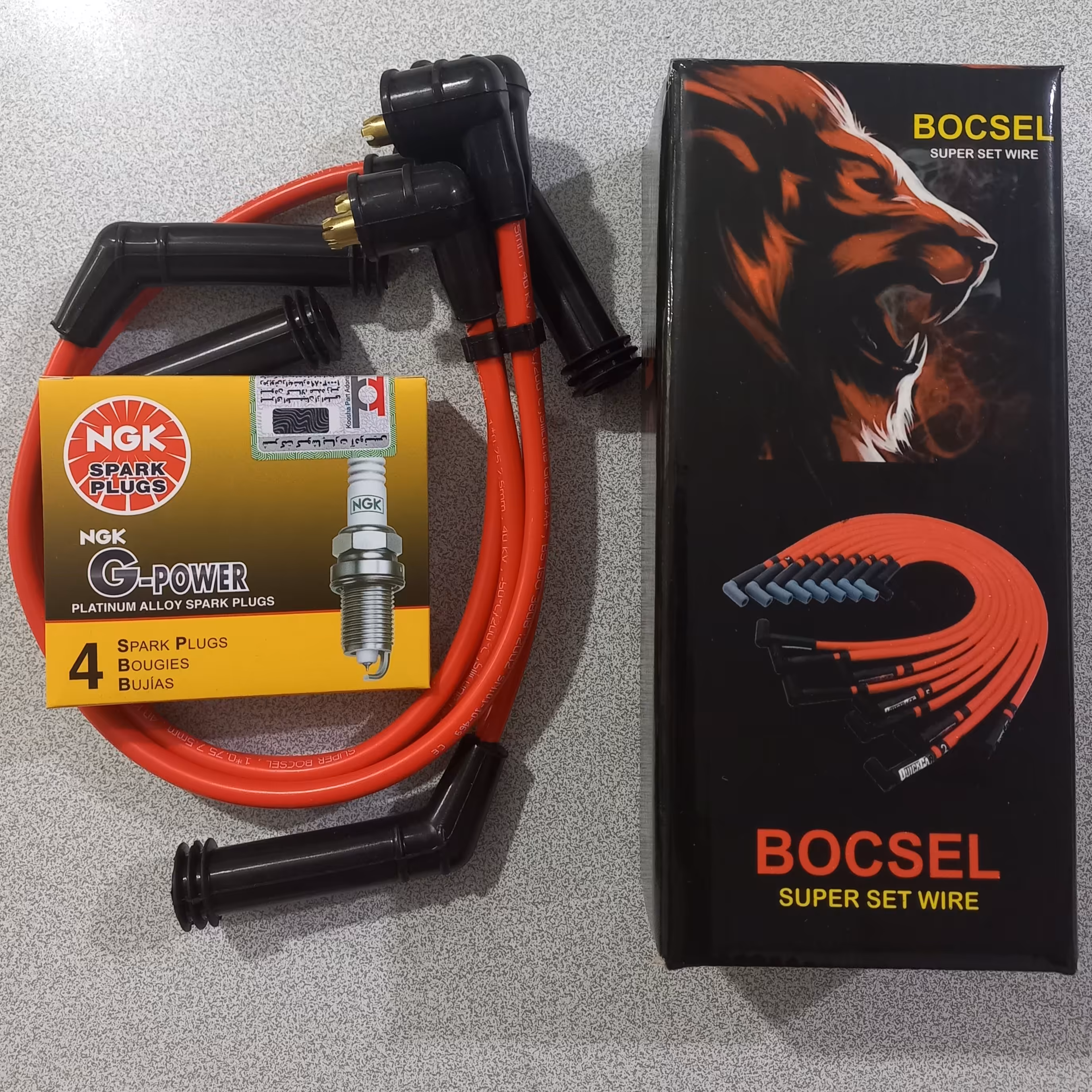 پک وایر تقویتی پراید زیمنس   و شمع سوزنی مارکnjk اصلی