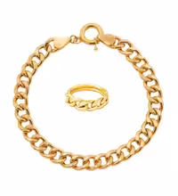 نیم ست طلا زنانه 18 عیار کامک مدل زنجیری - 8.62 گرم