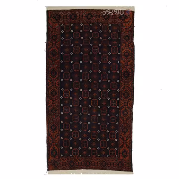 قالیچه  دستبافت خراسان  رنگ زمینه سورمه ای  کد 00P