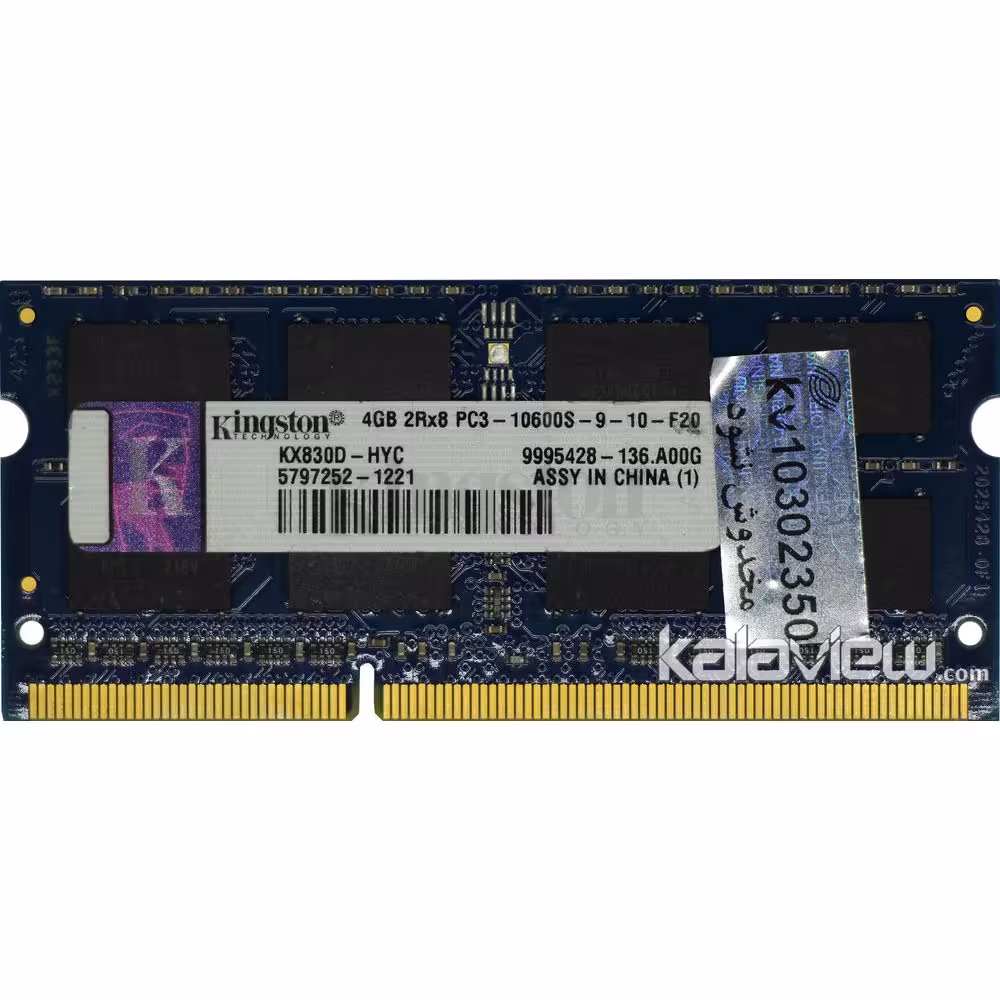 رم لپ تاپ کینگستون 4GB مدل DDR3 باس 1333MHZ-10600 چین KX830D-HYC (CHN) تایمینگ CL9