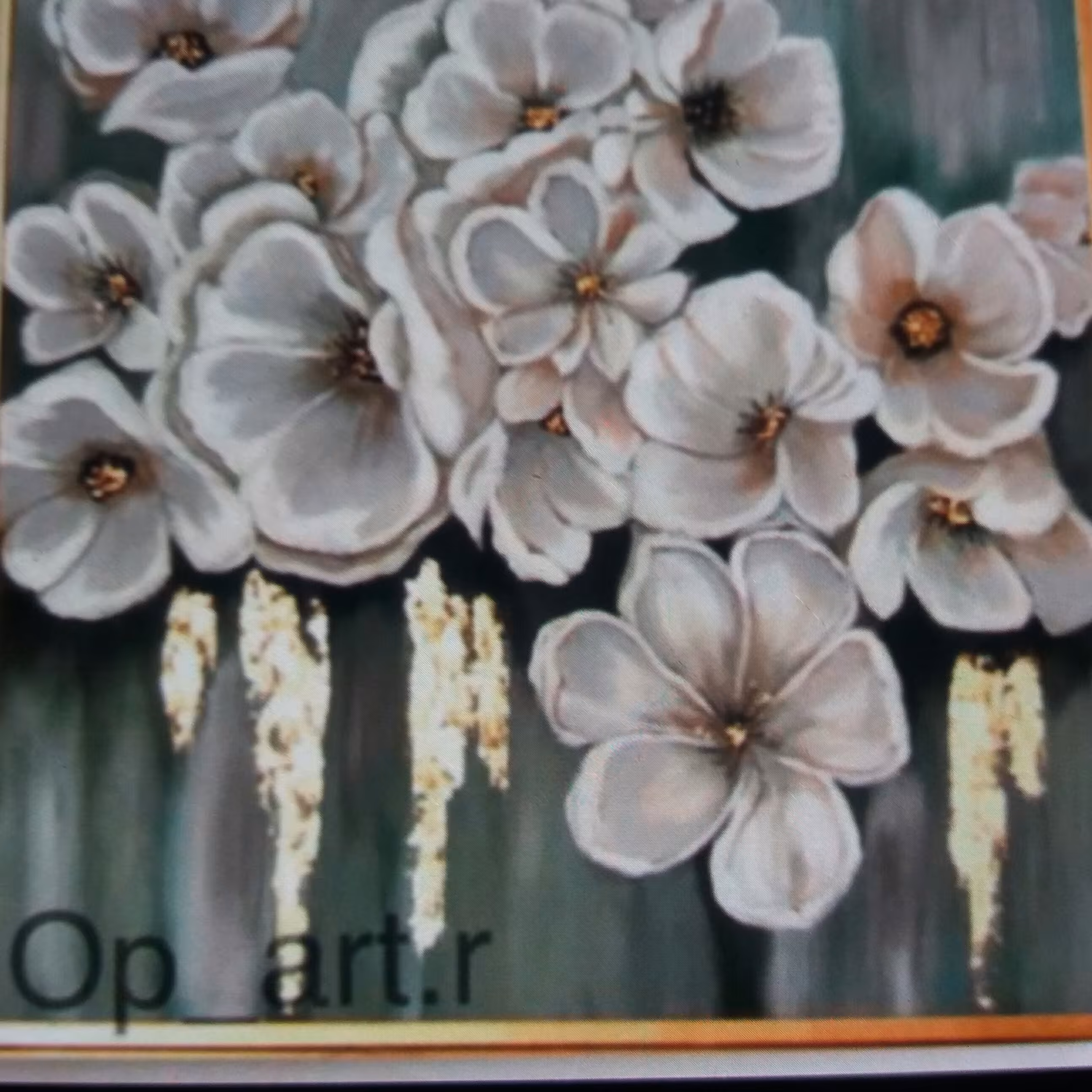 تابلو گل ورق طلا کارشده