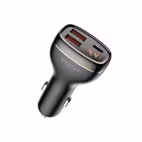 شارژر فندکی فست شارژ ماشین تایپ سی 60 وات دارای نمایشگر راک مدل C301