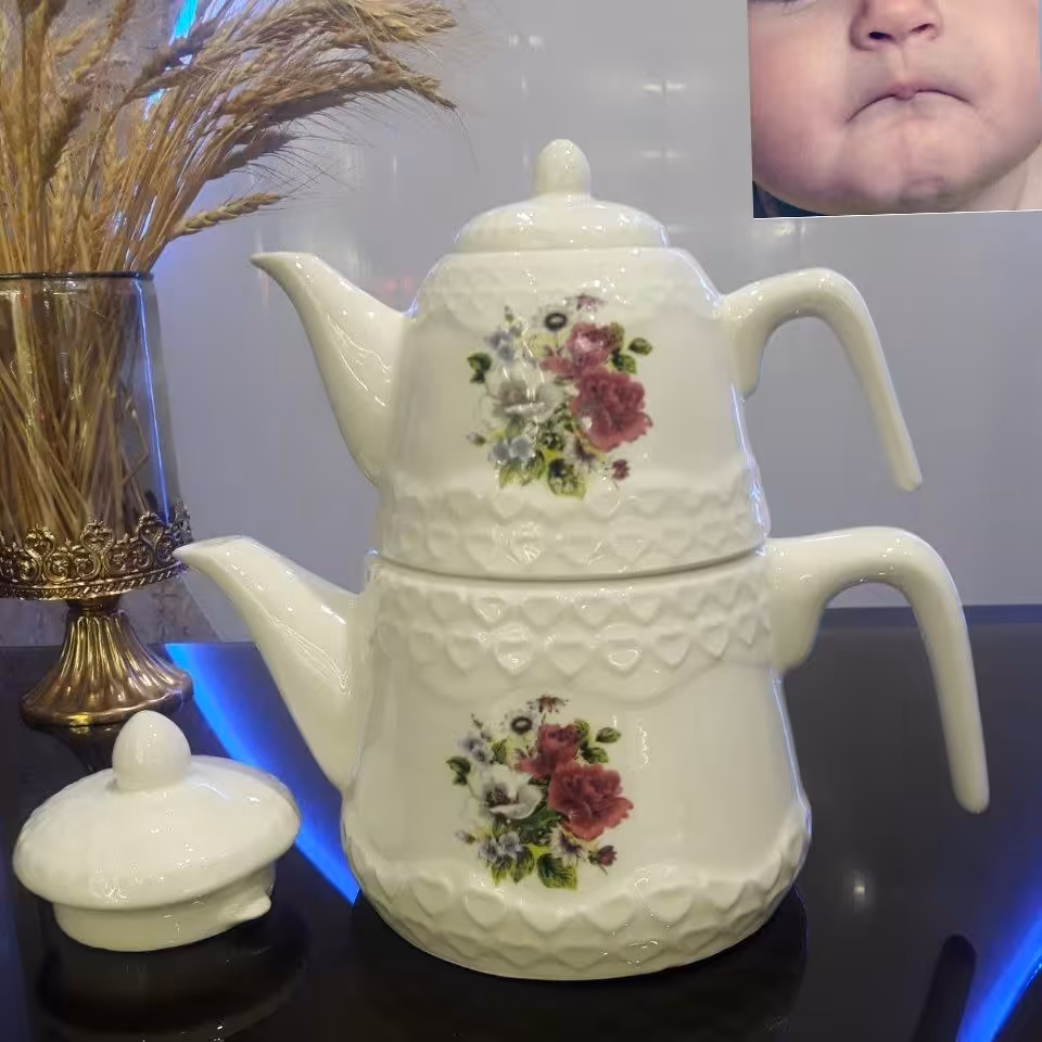 کتری و قوری شعله مستقیم طرح گل