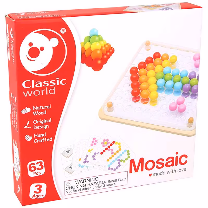 اسباب بازی چوبی آموزشی رنگ و اشکال Classic World مدل 3597