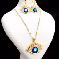 نیم ست چشم و چشم نظر استیل زنانه دخترانه طرح 1