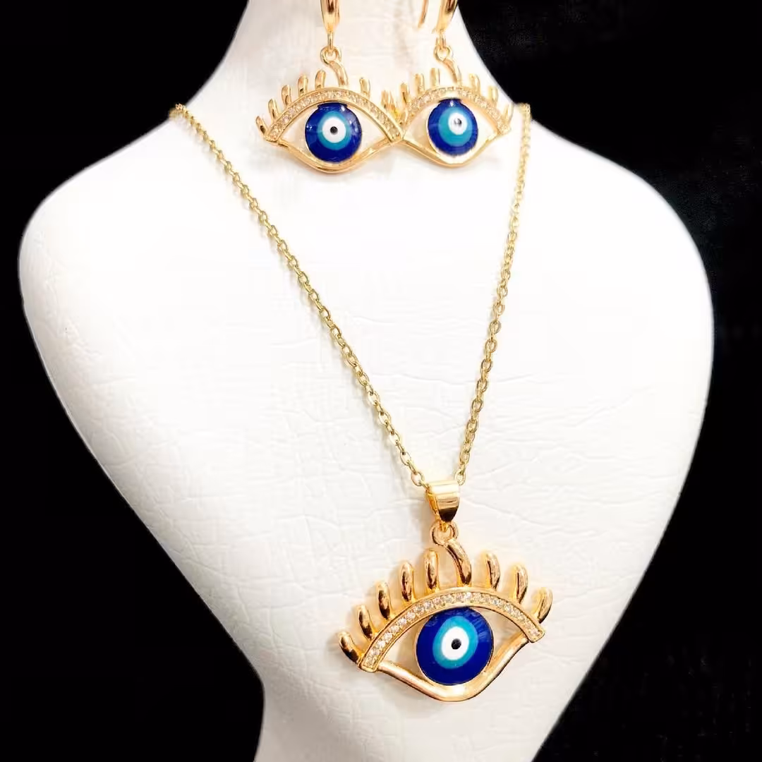 نیم ست چشم و چشم نظر استیل زنانه دخترانه طرح 1