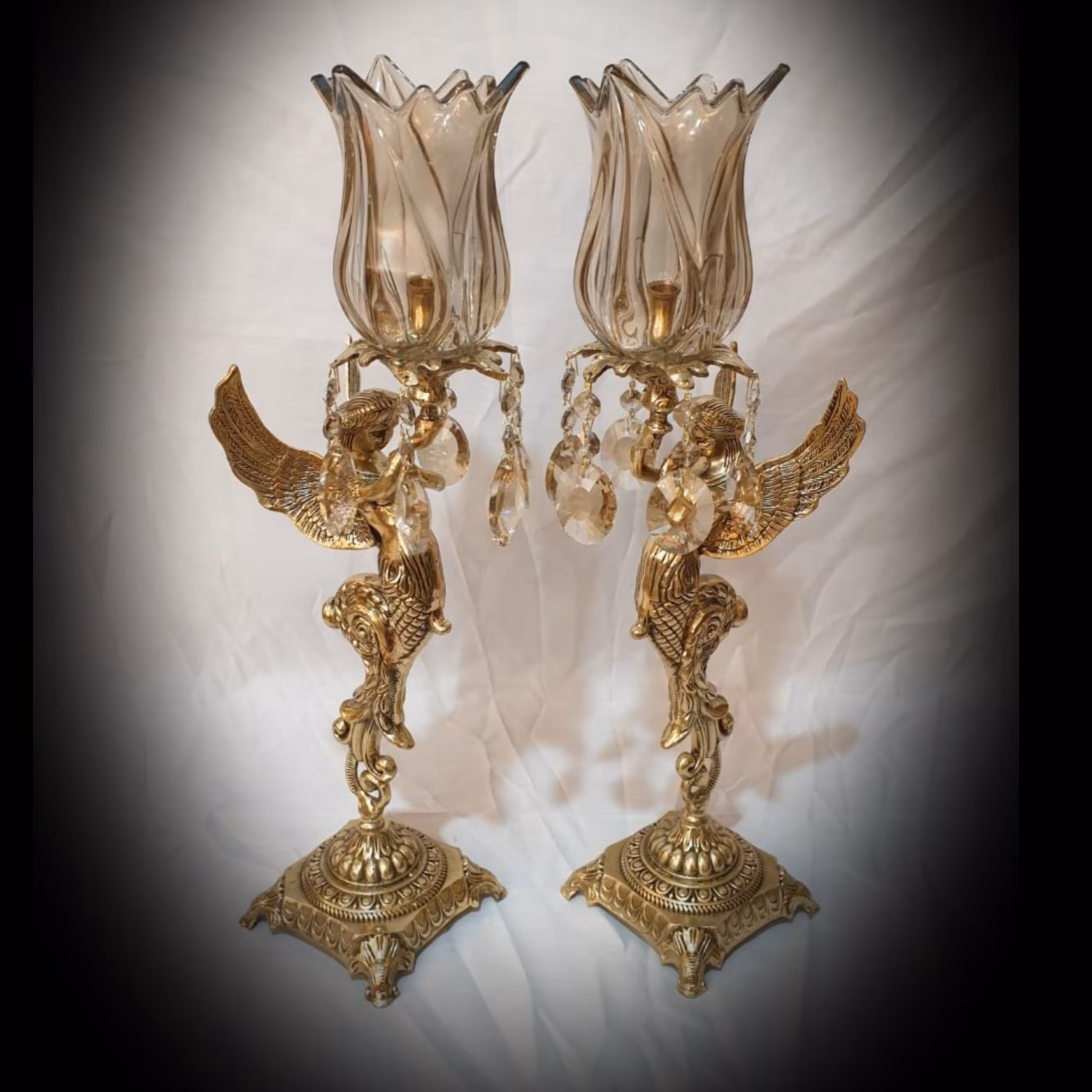 شمعدان فرشته برنزی