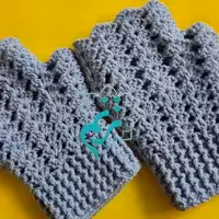 دستکش بافتنی  طرح صدفی 