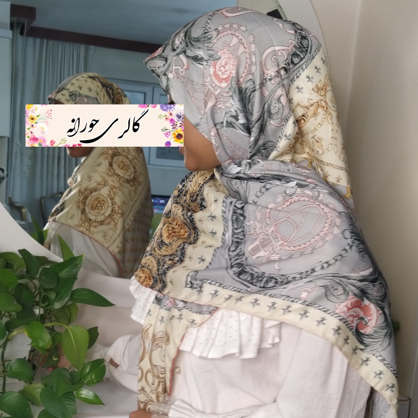 روسری نخ ابریشم گارزا کد 303