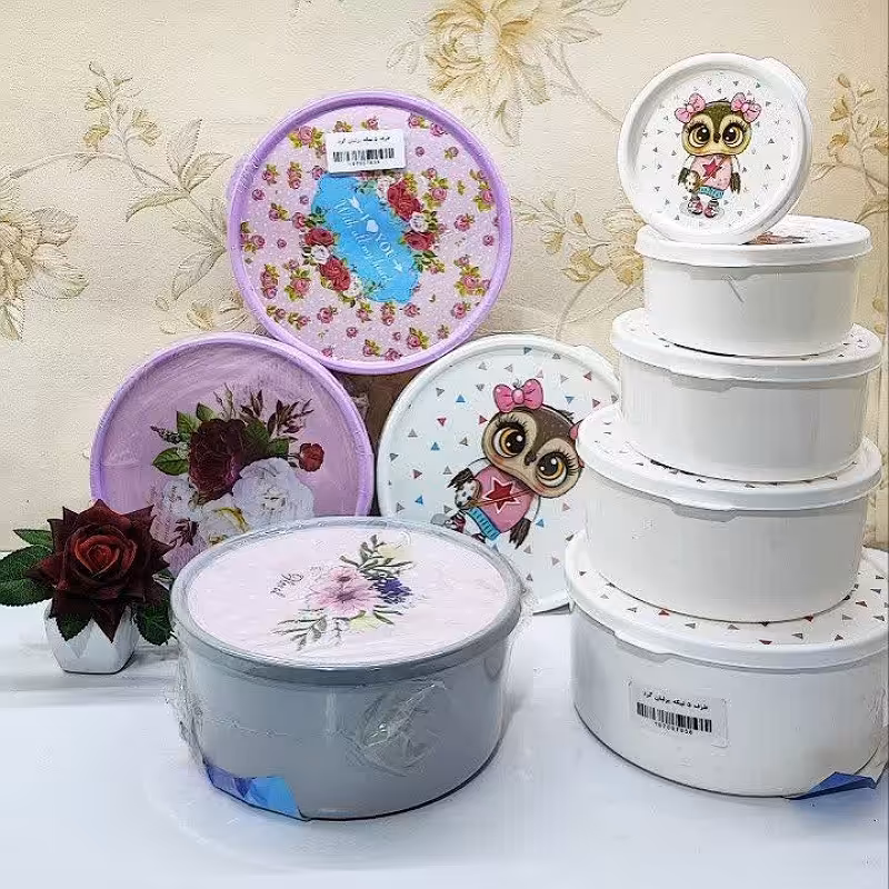 ظرف یخچالی 5 تایی گرد 