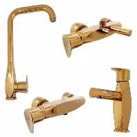 ست 4 تکه شیرآلات کلار مدل برلیان طلایی