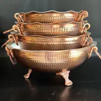 کاسه 3 پایه گوشواره دار سایز  2 قطر 22  ارتفاع 11