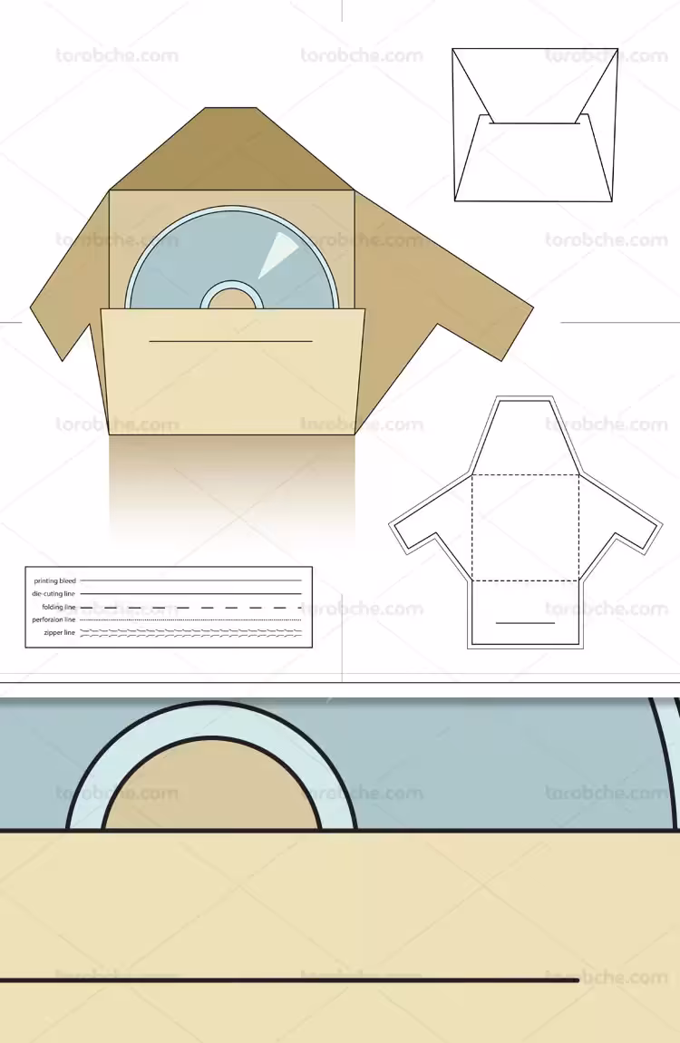 وکتور طرح گسترده کاور سی دی | گرافیک با طعم تربچه