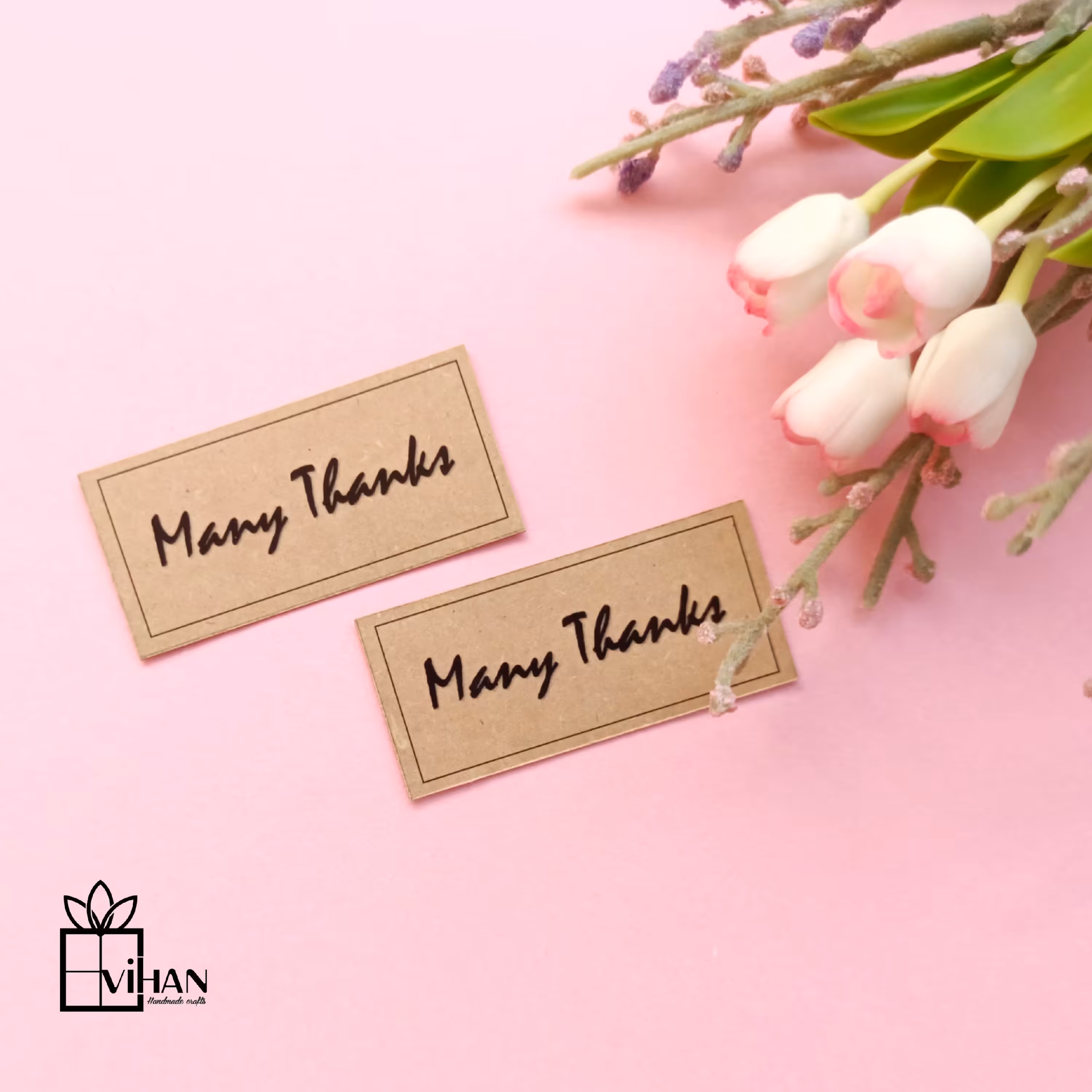 کارت تگ مستطیلی کرافت مقوایی تک رو پشت ساده بسته 10 تایی 7