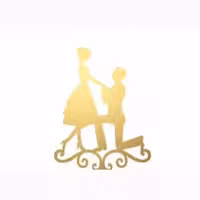 استند نامزدی، مولتی استایل در دو رنگ طلایی و نقره ای، با متن دلخواه شما، سایز 27سانت