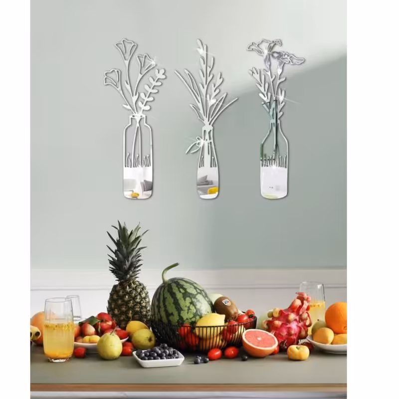 اینه پدیده پلاس مدل گلدان مجموعه سه عددی سایز80در50 بعداز نصب