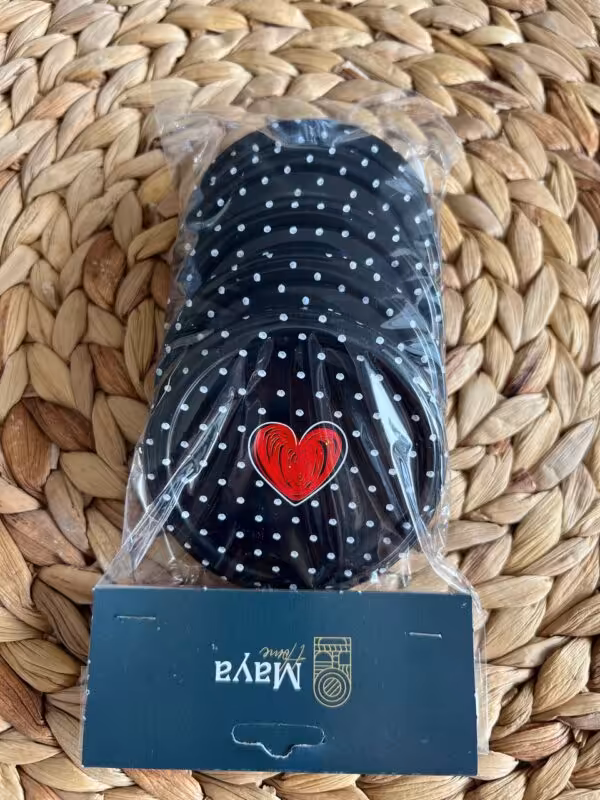 درب بانکه فلزی- طرح خالخالی مشکی قلب قرمز