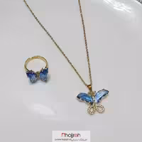 اطلاعات ، قیمت و خرید ست گردنبند و انگشتر پروانه | ضد حساسیت کد D168