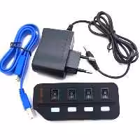 هاب یو اس بی 4 پورت کلید دار همراه اداپتور مدلX80