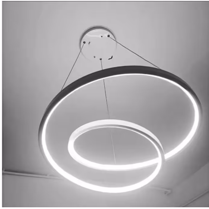 لوستر led مدل تودلی بدنه مشکی نور افتابی بدنه الومینیوم لامپ smd