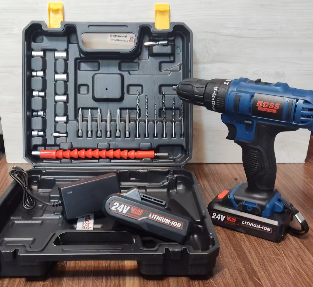 دریل شارژی چکشی 24 ولت باس