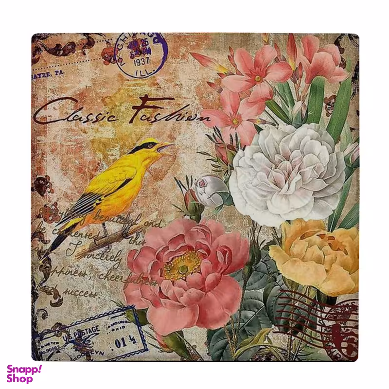 زیر لیوانی طرح گل و مرغ کد 3612243_1488