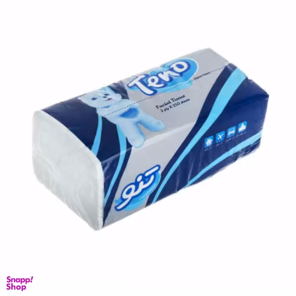 دستمال کاغذی 250 برگ تنو مدل خرس مجموعه 2 عددی