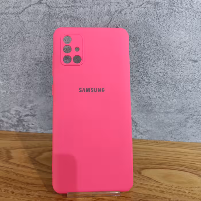 قاب گوشی A71 مدل سیلیکن های کپی رنگ صورتی samsung A71