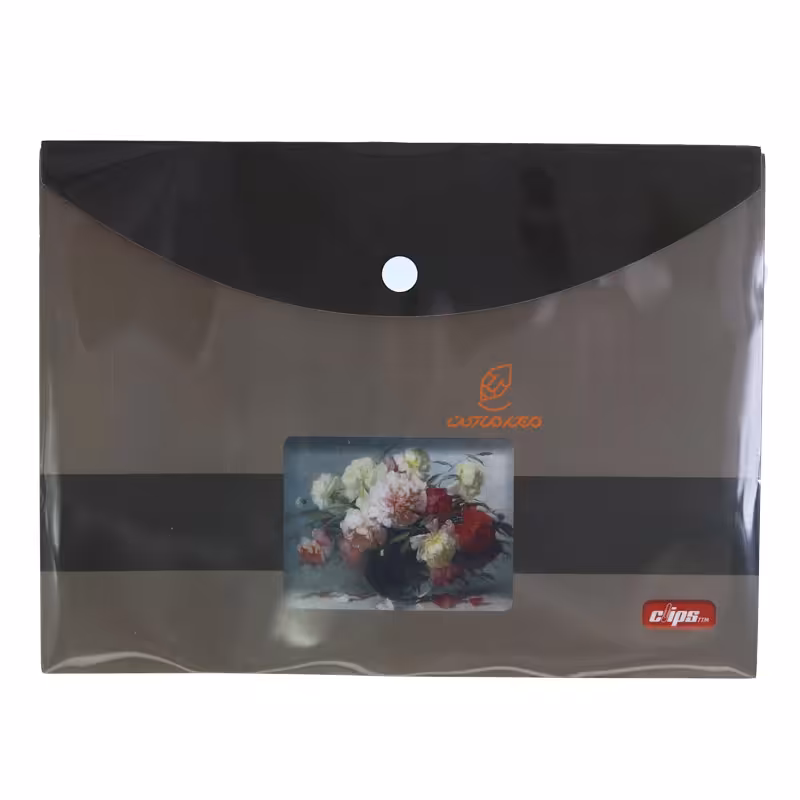 پوشه دکمه دار A5 طرح گلدان 152 کلیپس