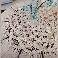 رومیزی گرد 80سانتی مکرومه طرح خورشیدی