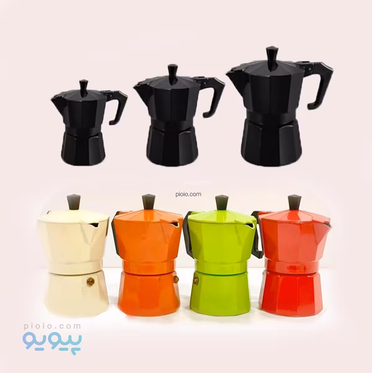 قهوه جوش آلومینیوم رنگی 2 کاپ