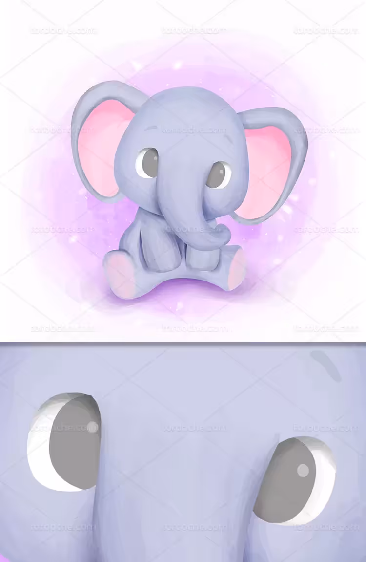 طرح کاراکتر فیل بامزه | گرافیک با طعم تربچه