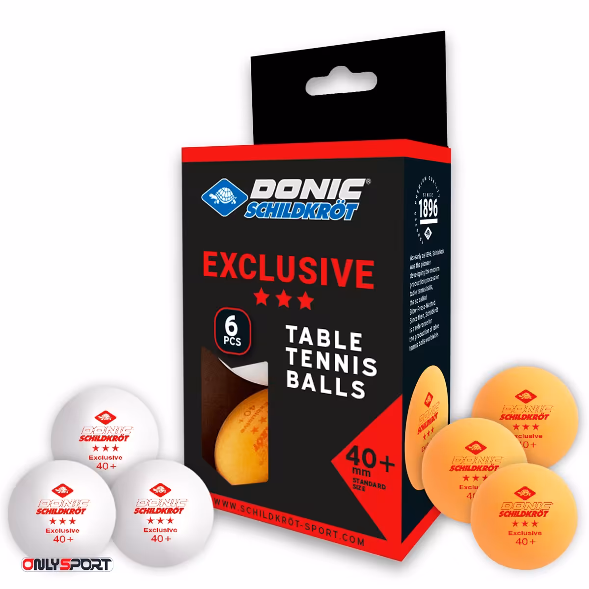 توپ پینگ پنگ 6 عددی 3 ستاره Donic Schildkort Exclusice سفید (اقساط)