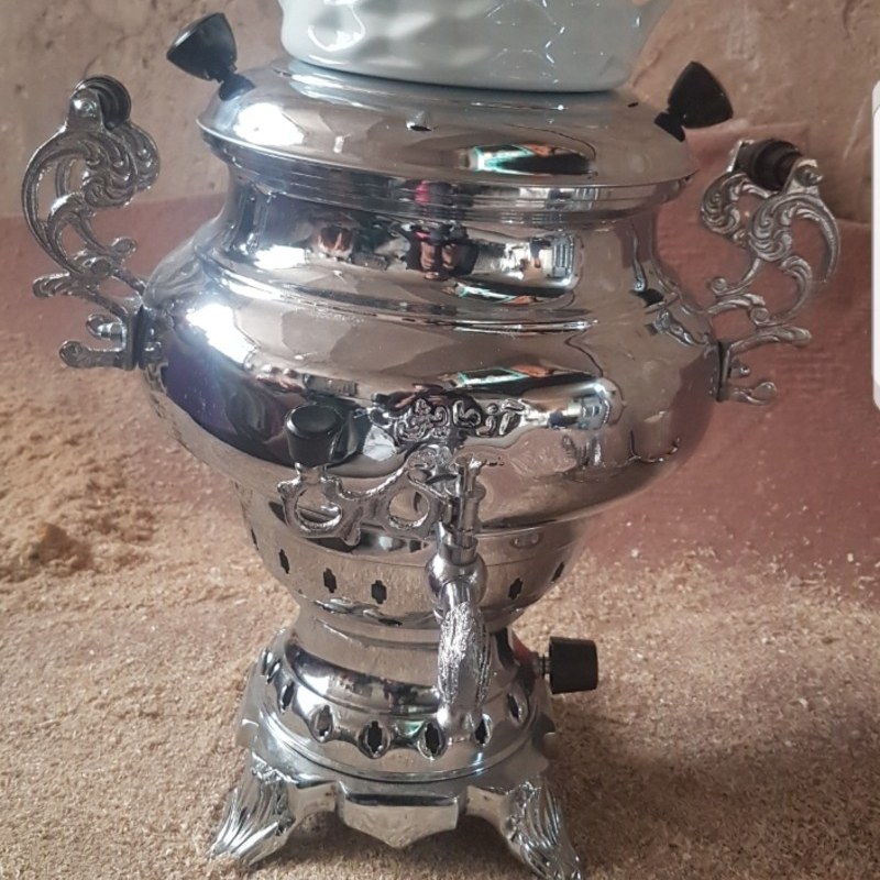 سماور گازی 6 لیتری با قوری چینی