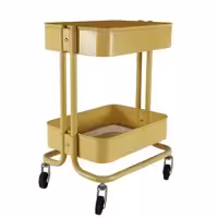 سبد پیاز سیب زمینی فلزی دو طبقه رنگ خردلی